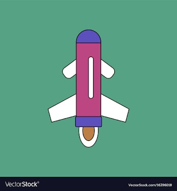 Flat icon design collection flying rocket vector image
