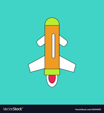 Flat icon design collection flying rocket vector image