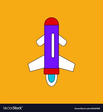 Flat icon design collection flying rocket vector image