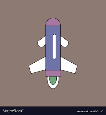Flat icon design collection flying rocket vector image