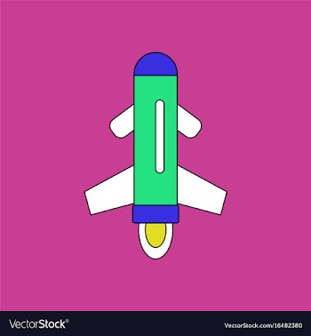 Flat icon design collection flying rocket vector image