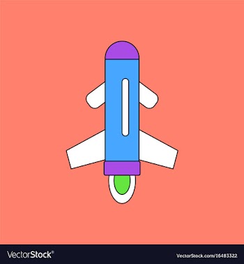 Flat icon design collection flying rocket vector image