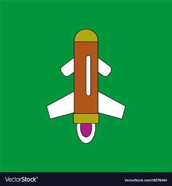 Flat icon design collection flying rocket vector image