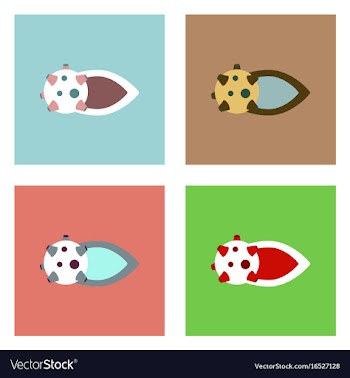 Flat icon design collection flying satellite vector image
