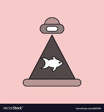 Flat icon design collection flying saucer and fish vector image