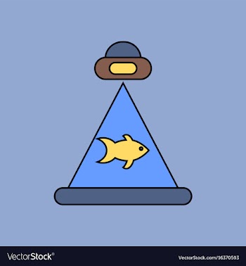 Flat icon design collection flying saucer and fish vector image