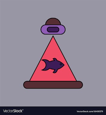 Flat icon design collection flying saucer and fish vector image