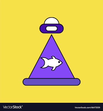 Flat icon design collection flying saucer and fish vector image
