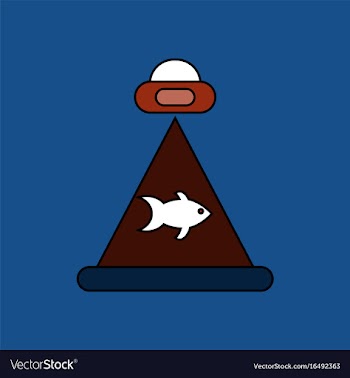Flat icon design collection flying saucer and fish vector image