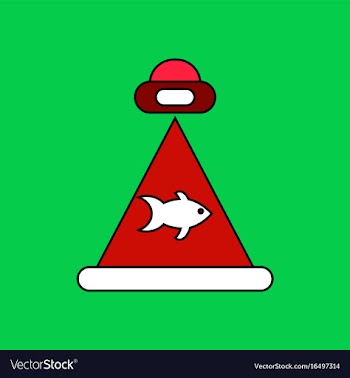 Flat icon design collection flying saucer and fish vector image