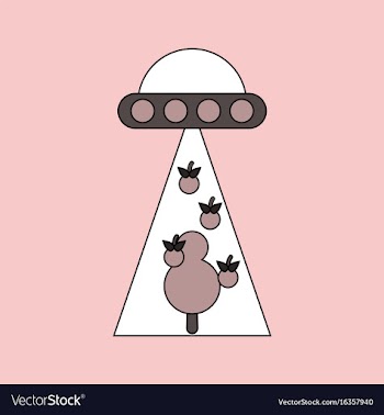 Flat icon design collection flying saucer and tree vector image