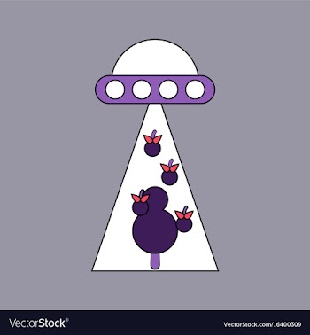 Flat icon design collection flying saucer and tree vector image