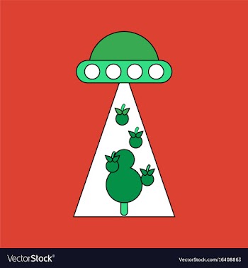 Flat icon design collection flying saucer and tree vector image