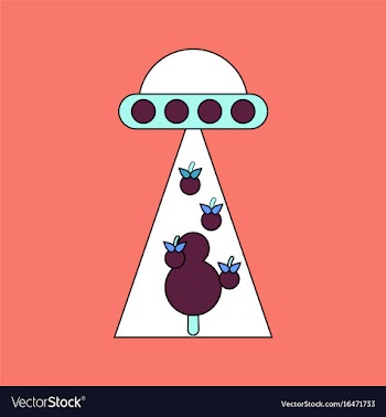 Flat icon design collection flying saucer and tree vector image