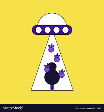 Flat icon design collection flying saucer and tree vector image