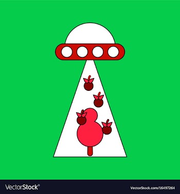 Flat icon design collection flying saucer and tree vector image