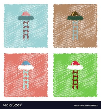 Flat icon design collection flying saucer and vector image