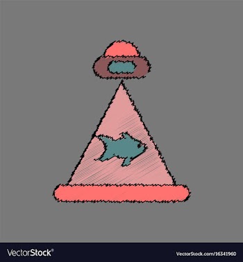 Flat icon design collection flying saucer and vector image
