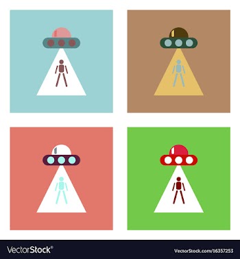 Flat icon design collection flying saucer and vector image