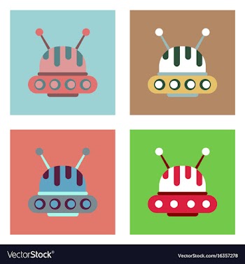 Flat icon design collection flying saucer and vector image