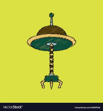 Flat icon design collection flying saucer and vector image