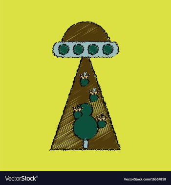 Flat icon design collection flying saucer and vector image
