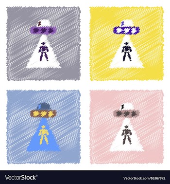 Flat icon design collection flying saucer and vector image