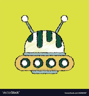 Flat icon design collection flying saucer and vector image