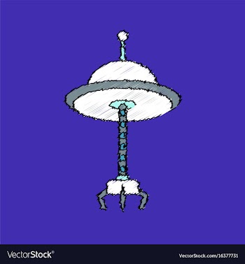 Flat icon design collection flying saucer and vector image