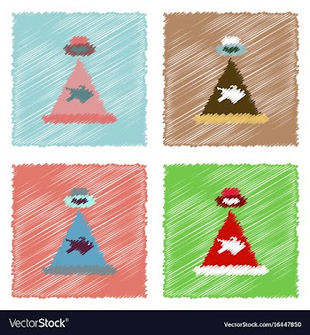 Flat icon design collection flying saucer and vector image