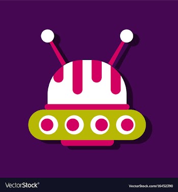 Flat icon design collection flying saucer and vector image