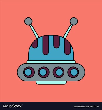 Flat icon design collection flying saucer and vector image