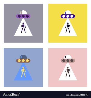 Flat icon design collection flying saucer and vector image