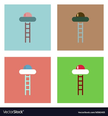 Flat icon design collection flying saucer and vector image