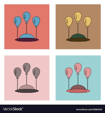 Flat icon design collection flying saucer and vector image