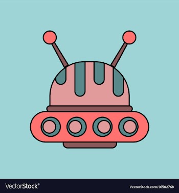 Flat icon design collection flying saucer and vector image