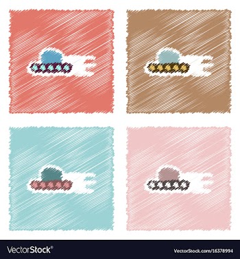 Flat icon design collection flying saucer in vector image