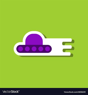 Flat icon design collection flying saucer in vector image