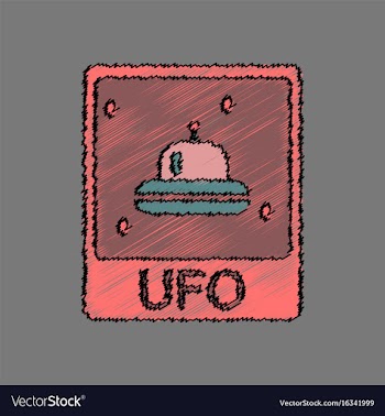 Flat icon design collection flying saucer on card vector image