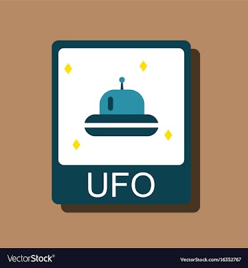 Flat icon design collection flying saucer on card vector image