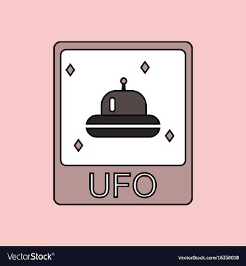 Flat icon design collection flying saucer on card vector image