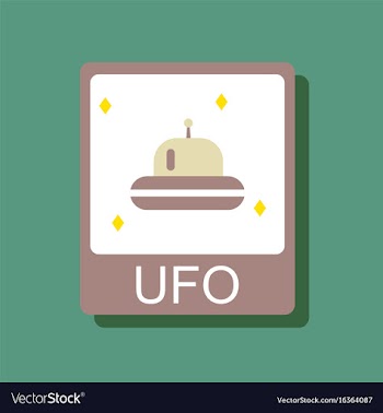 Flat icon design collection flying saucer on card vector image
