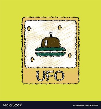 Flat icon design collection flying saucer on card vector image