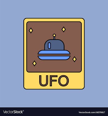 Flat icon design collection flying saucer on card vector image