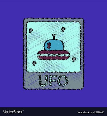 Flat icon design collection flying saucer on card vector image