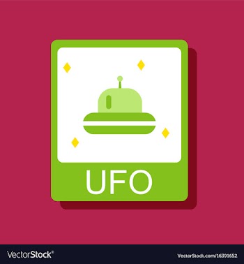 Flat icon design collection flying saucer on card vector image