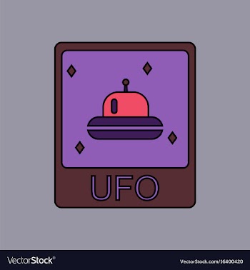 Flat icon design collection flying saucer on card vector image