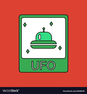 Flat icon design collection flying saucer on card vector image