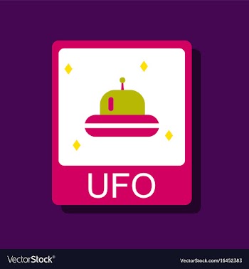 Flat icon design collection flying saucer on card vector image