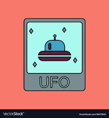 Flat icon design collection flying saucer on card vector image